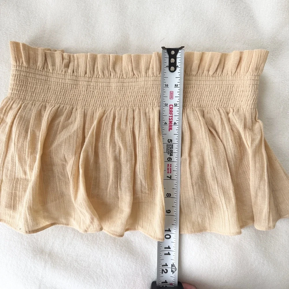 Free People “Go With Drama” Boho Tube crop Top Cream Size Small festival - Picture 4 of 4